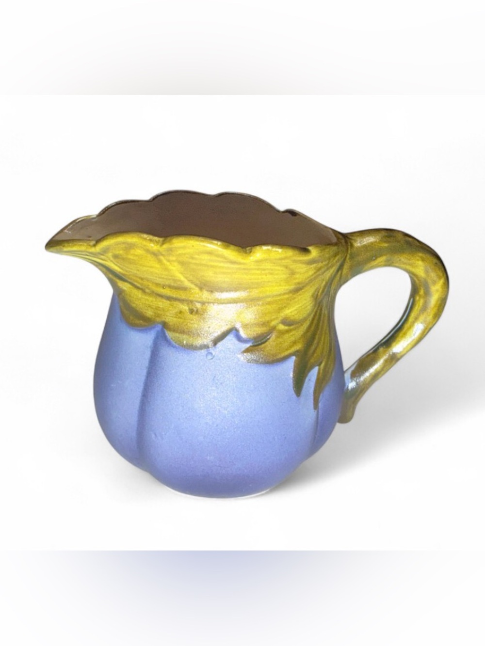Vintage 1990s Ceramic Eggplant Creamer Pot - Whimsical Majolica Style Vegetable